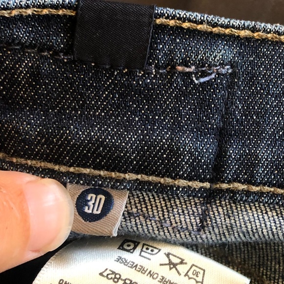 Medium rise straight leg dark blue jeans stretchy - Picture 5 of 8